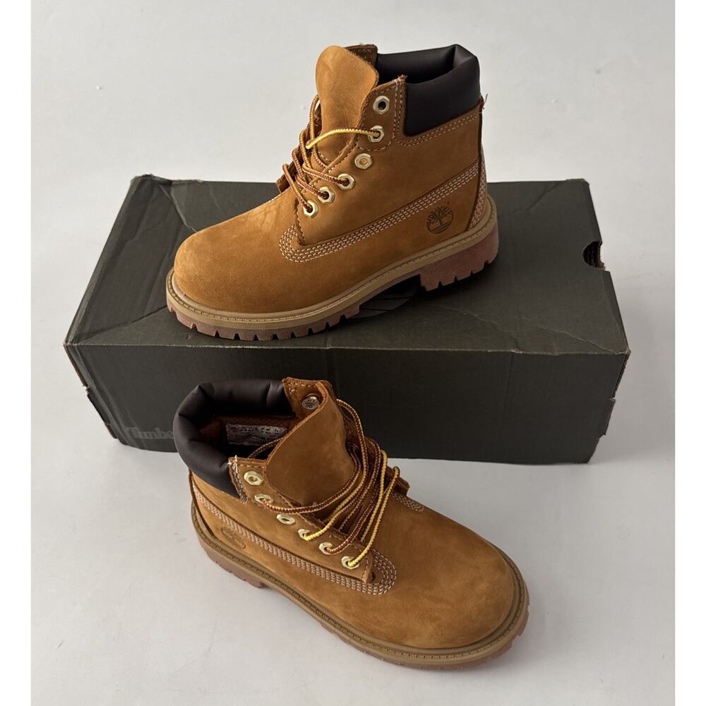 Timberland Youth Premium 6-Inch Waterproof Boots Wheat Nubuck UNUSED Youth 13